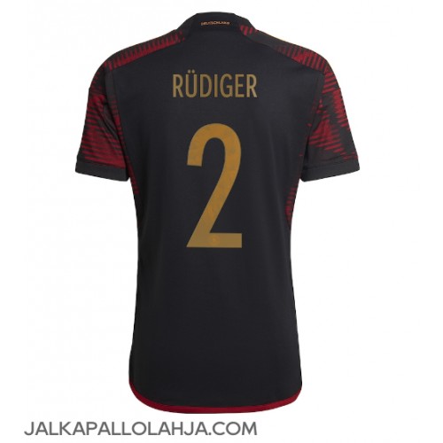 Saksa Antonio Rudiger #2 Kopio Vieras Pelipaita MM-kisat 2022 Lyhyet Hihat